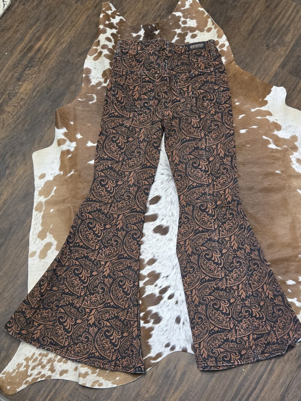 Shyanne Brown & Black Paisley Flare Pants - Picture 2 of 4